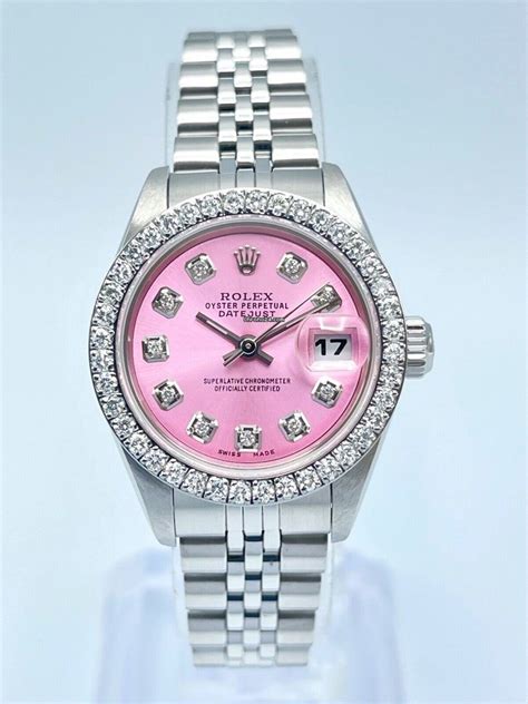 Rolex with pink diamonds